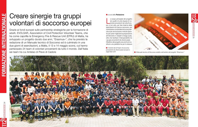 Δημοσίευμα του Ιταλικού τύπου για το Συνέδριο και την άσκηση σεισμού στη Μάλτα