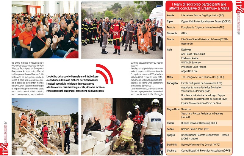 Δημοσίευμα του Ιταλικού τύπου για το Συνέδριο και την άσκηση σεισμού στη Μάλτα